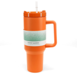 REX London Travel Tumbler 1,2L Orange - Grote RVS thermosbeker met rietje en handvat REX London Travel Tumbler 1,2L Orange - Grote RVS thermosbeker met rietje en handvat