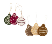 Sjaal met Verhaal kerstbalhangers van vilt, diverse kleuren Sjaal met Verhaal kerstbalhangers van vilt, diverse kleuren