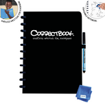 Correctbook notitieboek A4 Black - gelijnd schrift met stift en wisdoekje Correctbook notitieboek A4 Black - gelijnd schrift met stift en wisdoekje