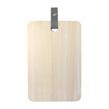 Eco-Design rubberhout snijplank met lederen band. 30 x 20cm