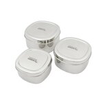 A Slice of Green Bankura: 3 Stainless Steel Containers - set van 3 RVS bewaardozen A Slice of Green Bankura: 3 Stainless Steel Containers - set van 3 RVS bewaardozen