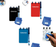 Correctbook A7 pocket notitieboekje met pen en wisdoekje - zwart, rood of blauw