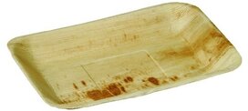 Palmblad bord rechthoekig 16x24cm met hoge rand, pak 25 stuks