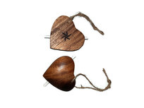 FairTrade groot houten wens hart met wensbriefje