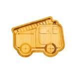 Sass & Belle bamboo plate Fire Engine, bamboe bordje met brandweerwagen