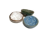 Fairtrade keramieken wierookhouder - Wit, blauw of turquoise