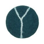 Sjaal met Verhaal ronde vilten onderzetter - Sealife Marble Zeegroen