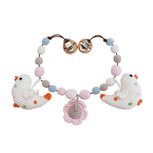Sindibaba kinderwagenketting Birds - Vogel hanger met rammelaar