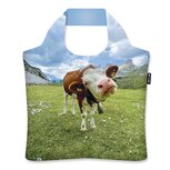 Ecozz opvouwbare r-PET shopper met rits - koeienprint Moo
