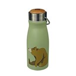 The Zoo RVS dubbelwandige Drinkfles met beer - Flask Brown Bear