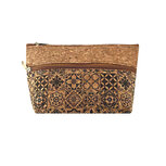 Etui van kurk met 2 vakken - Tegelprint blauw