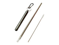 EcoSavers opvouwbaar RVS drinkrietje + koker + borsteltje