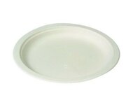 Suikerriet rond bord 23cm. Bio Wegwerpbord in pak van 50 stuks.