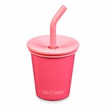 Kid Kanteen kinderbeker 10oz/296ml met silicone deksel en rietje - roze