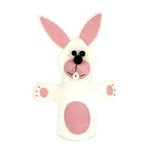 Sjaal met Verhaal Haas handpop, Fairtrade gemaakt van vilt