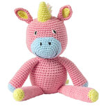 Global Affairs Crochet Unicorn - roze gehaakte eenhoorn van biologisch katoen